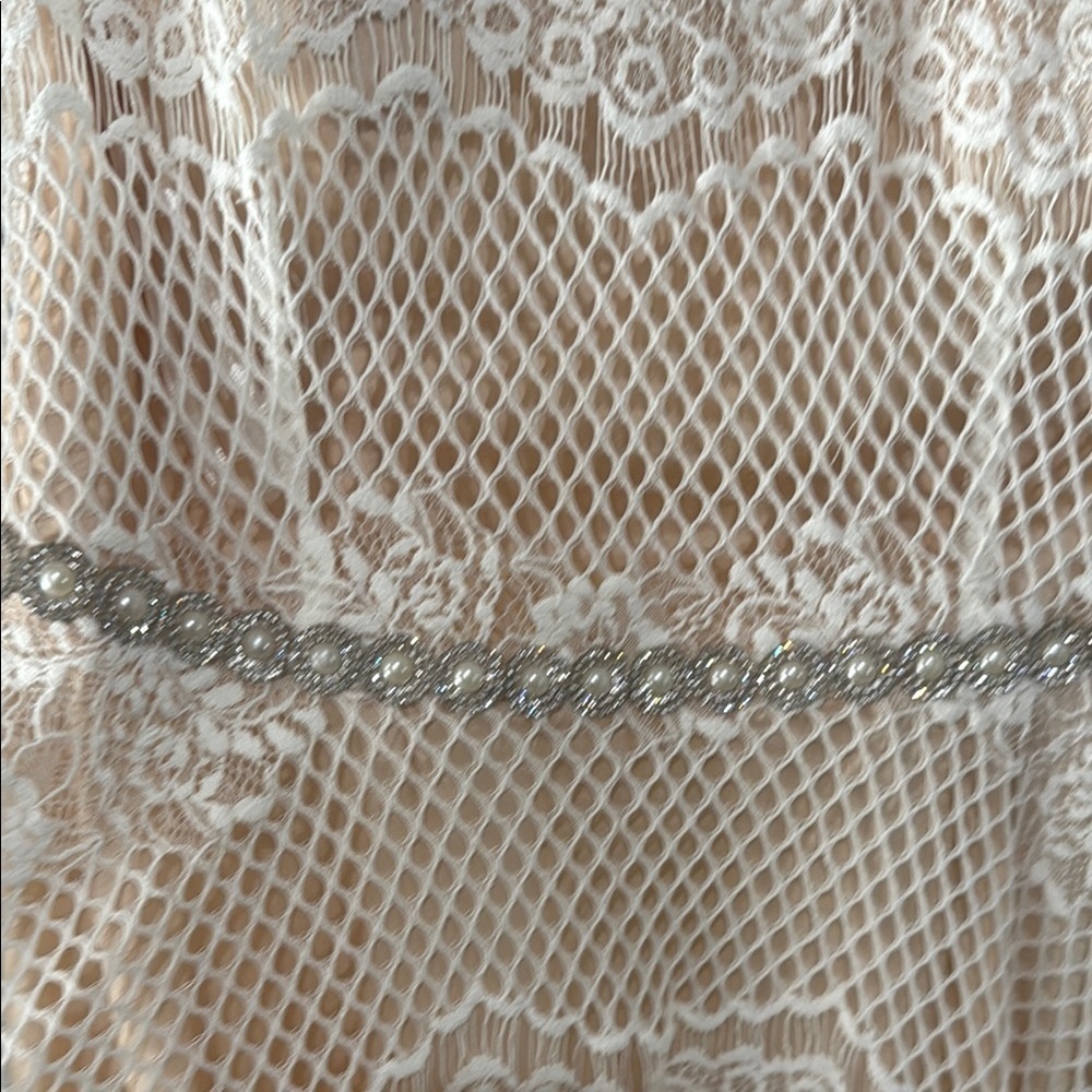 City Triangles Cream Mini Dress lined rhinestones prom - Picture 4 of 12